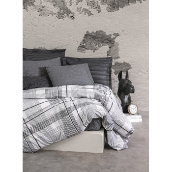 Ranforce Double Quilt Cover Set Will - Anthracite Anthracite