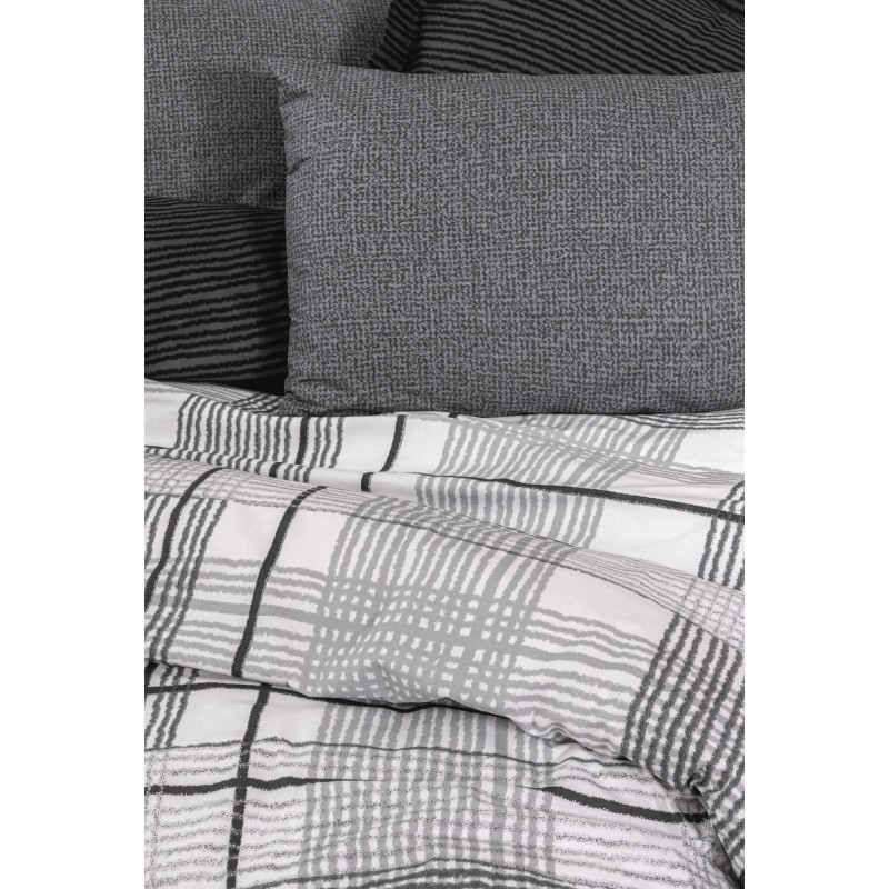 Lessentiel Ranforce Double Quilt Cover Set Will - Anthracite Anthracite