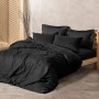 Ranforce Double Quilt Cover Set Plaid - Black Black