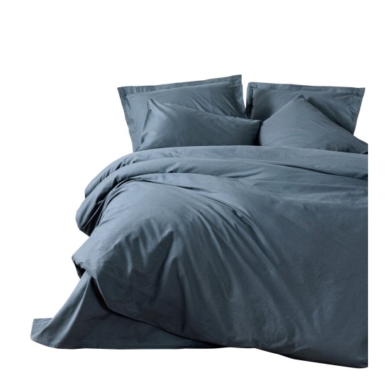 Ranforce Double Quilt Cover Set Plain - Anthracite Anthracite