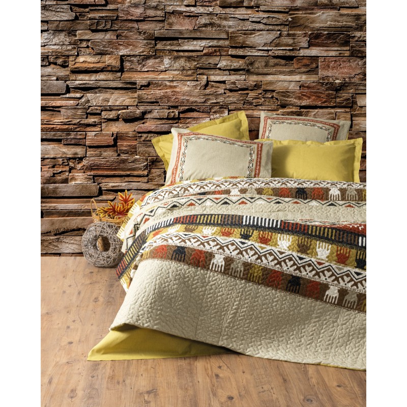 Lessentiel Ranforce Double Quilt Cover Set Magnus - Mustard Mustard