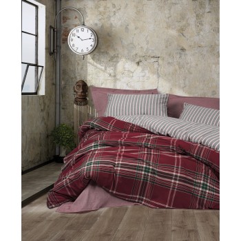 Double Quilt Cover Set Pledd - Claret Red Claret Red