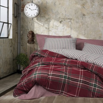 Double Quilt Cover Set Pledd - Claret Red Claret Red
