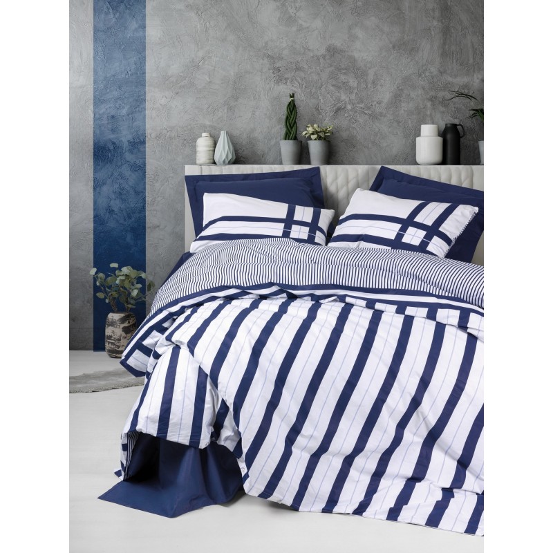 Lessentiel Ranforce Double Quilt Cover Set Nifty - Dark Blue Dark Blue