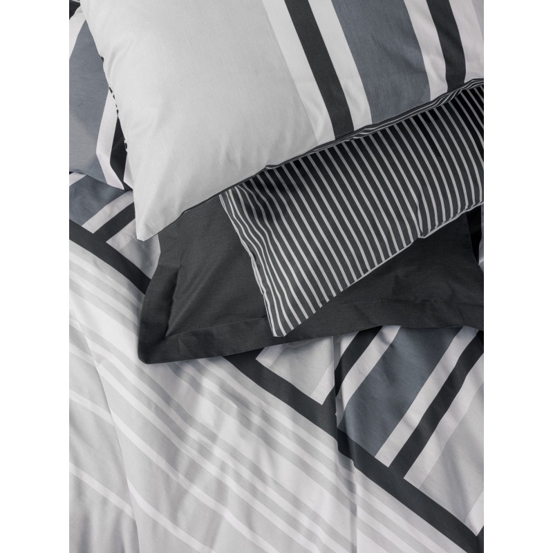 Lessentiel Ranforce Double Quilt Cover Set Nobby - Anthracite Anthracite