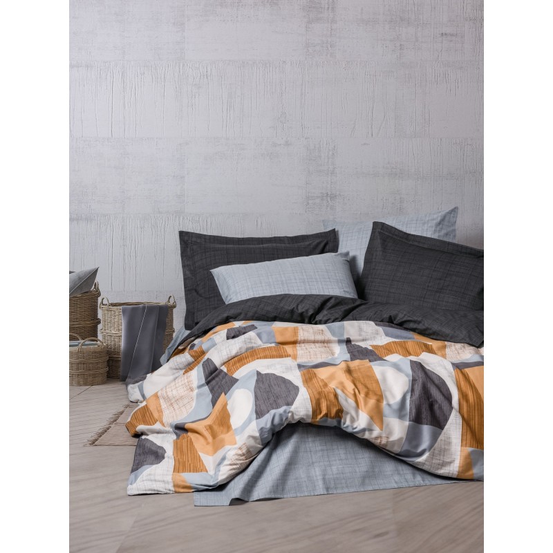 Lessentiel Ranforce Double Quilt Cover Set Giorno - Grey Grey
