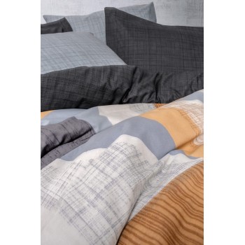 Ranforce Double Quilt Cover Set Giorno - Grey Grey
