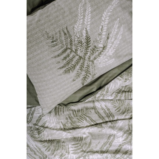 Ranforce Double Quilt Cover Set Frond - Khaki Khaki
