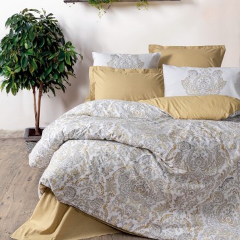 Ranforce Single Quilt Cover Set Najva - Mustard Mustard