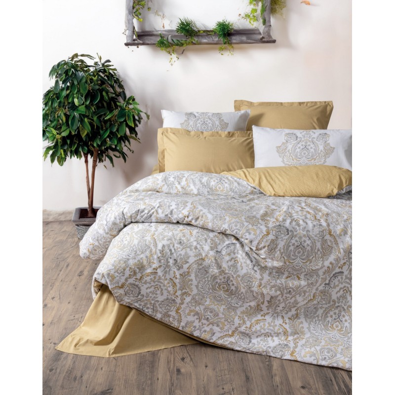 Lessentiel Ranforce Single Quilt Cover Set Najva - Mustard Mustard
