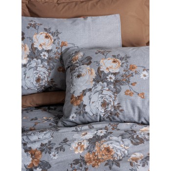 Ranforce Single Quilt Cover Set Lenora - Brown Brown