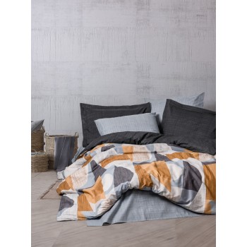 Ranforce Single Quilt Cover Set Giorno - Grey Grey