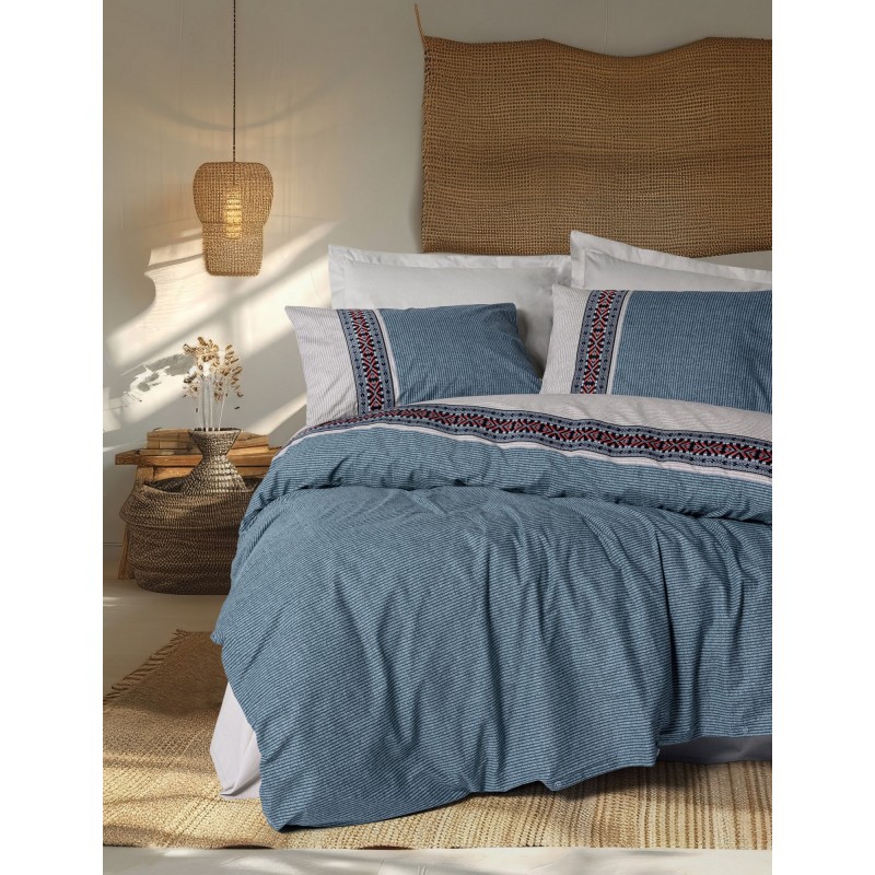 Lessentiel Ranforce Single Quilt Cover Set Polku - Grey Grey