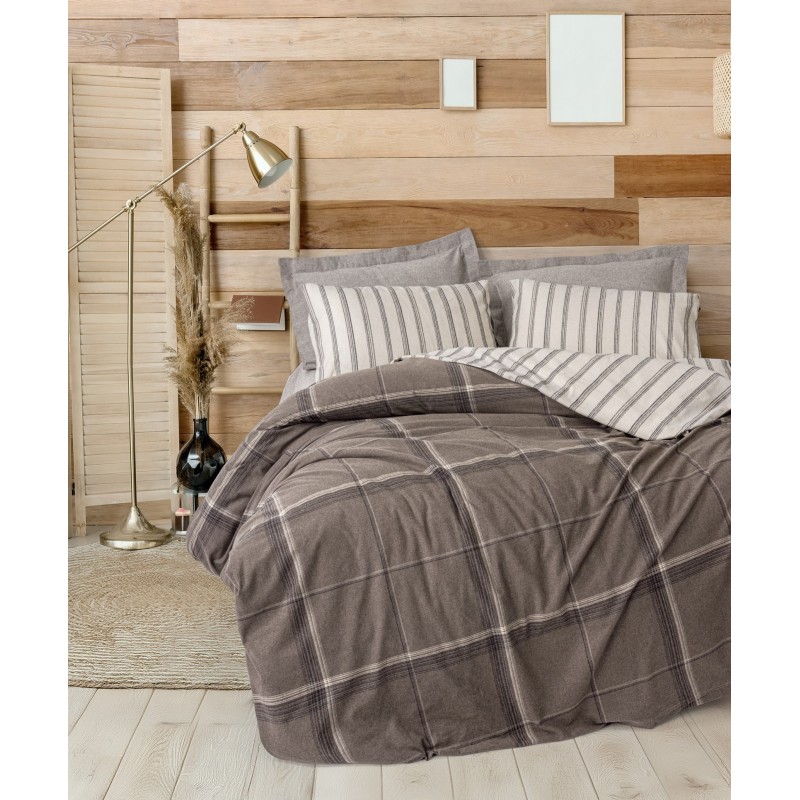Lessentiel Single Quilt Cover Set Caldo - Brown Brown