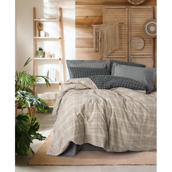 Lessentiel Single Quilt Cover Set Siiras - Grey Grey