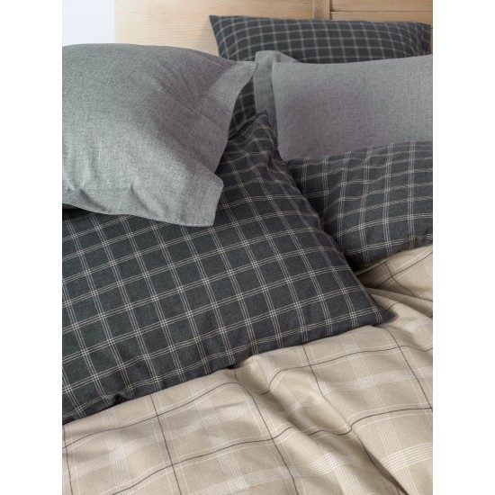 Double Quilt Cover Set Siiras - Grey Grey Lessentiel Double Quilt Cover Set Siiras - Grey Grey