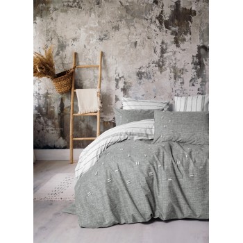 Ranforce Double Quilt Cover Set Patara - Grey Grey