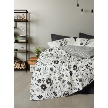 Ranforce Double Quilt Cover Set Meresa - Black Black