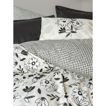 Ranforce Double Quilt Cover Set Meresa - Black Black