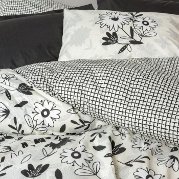 Ranforce Double Quilt Cover Set Meresa - Black Black