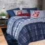 Ranforce Double Quilt Cover Set Roger - Dark Blue Dark