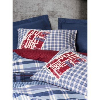 Ranforce Double Quilt Cover Set Roger - Dark Blue Dark