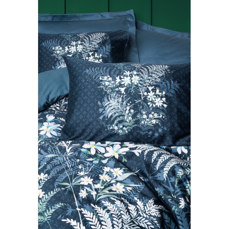 Lessentiel Satin Double Quilt Cover Set Imvelo - Petrol Green Petrol Green