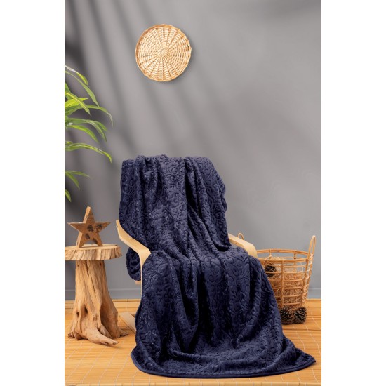 Lessentiel Double Blanket Emboss - Dark Blue Dark Blue