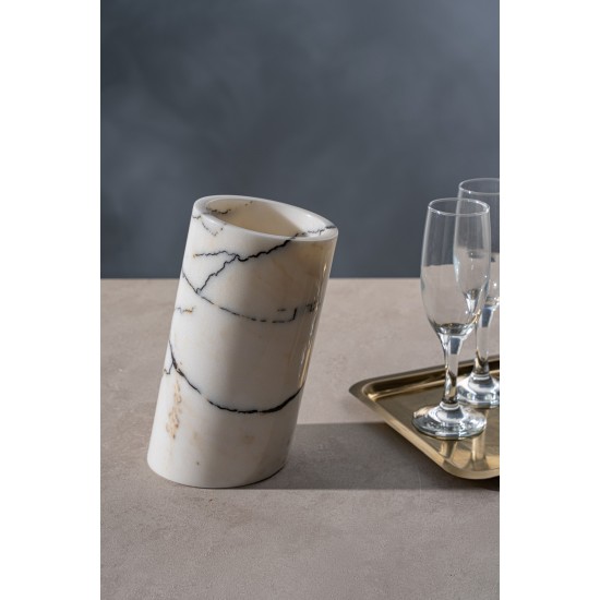 Hermia Marble Wine Bottle Holder MAR09920302D White