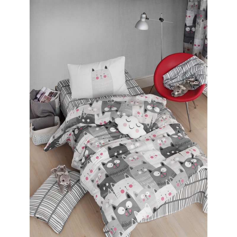 Lessentiel Single Quilt Cover Set Duvarda Kediler - Grey White
Grey
Black