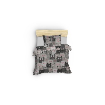 Single Quilt Cover Set Duvarda Kediler - Grey White
Grey
Black