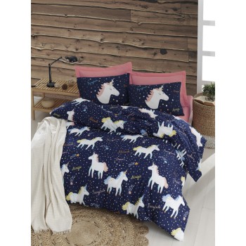 Double Quilt Cover Set Magic Unicorn - Dark Blue Dark Blue
White
Yellow