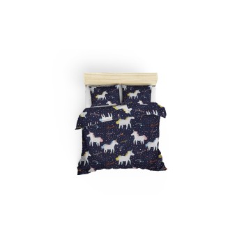 Double Quilt Cover Set Magic Unicorn - Dark Blue Dark Blue
White
Yellow