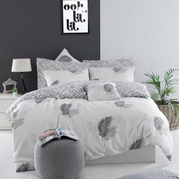 Double Duvet Cover Set Palma Grey
White