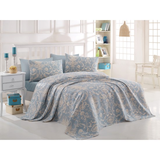 Lessentiel Double Pique Set Tuval - Blue Blue
White