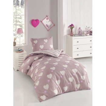 Single Duvet Cover Set Herz - Dusty Rose Dusty Rose
White