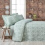 Single Quilted Bedspread Set Pure - Water Green Sea Green
White