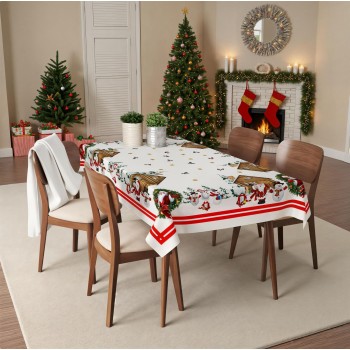 Tablecloth Christmas Village Multicolor