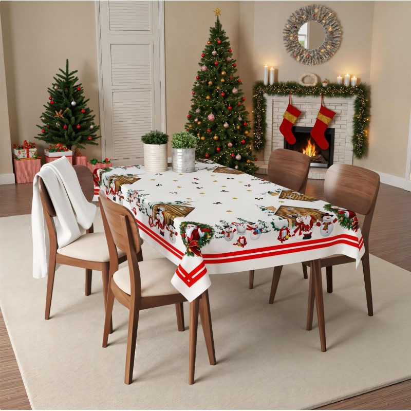 Tablecloth Christmas Village Multicolor