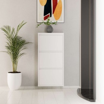 Shoe Cabinet 3 Piece Metal - White White