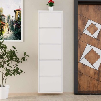 Shoe Cabinet 5 Piece Metal - White White