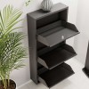 Shoe Cabinet Locking 3 Piece Metal - Anthracite Anthracite