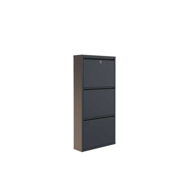 Shoe Cabinet Locking 3 Piece Metal - Anthracite Anthracite