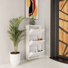 Shoe Cabinet Locking 3 Piece Metal - White White