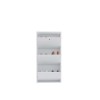 Shoe Cabinet Locking 3 Piece Metal - White White