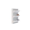 Shoe Cabinet Locking 3 Piece Metal - White White