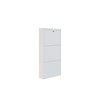 Shoe Cabinet Locking 3 Piece Metal - White White