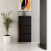 Shoe Cabinet Locking 3 Piece Metal - Black Black