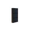 Shoe Cabinet Locking 3 Piece Metal - Black Black