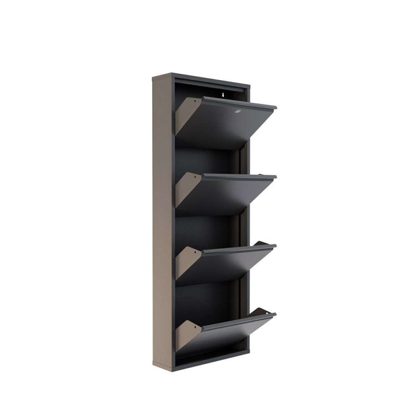 Shoe Cabinet Locking 4 Piece Metal - Anthracite Anthracite